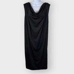 NWD Lane Bryant Shift Dress | 22/24 | Black Cowl Sleeveless | Capsule Career